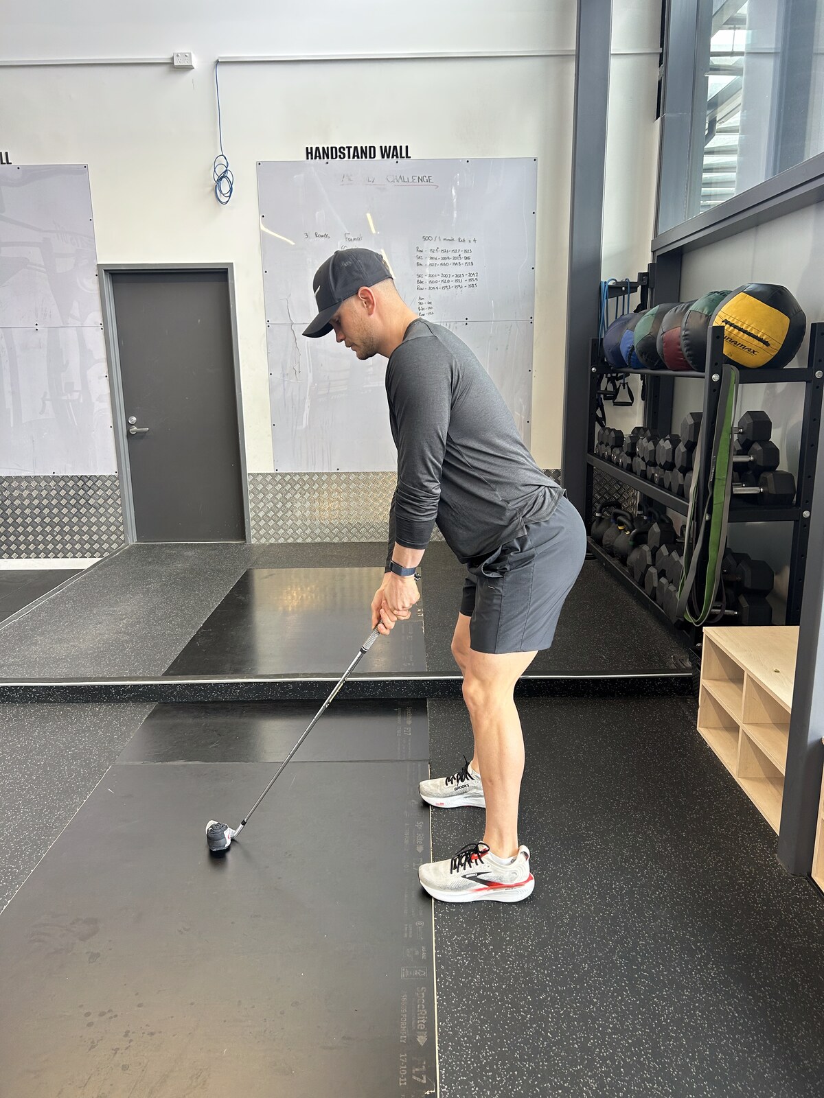 Golf performance coaching session in the gym